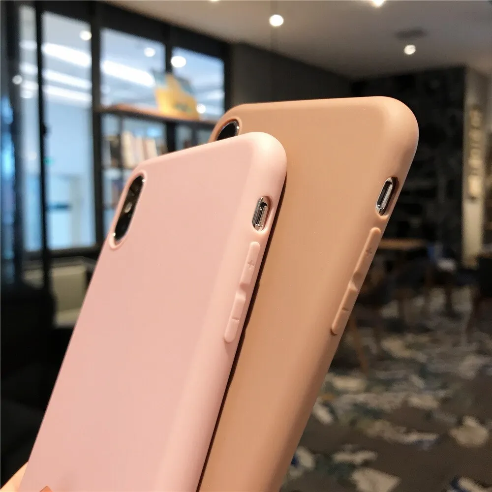 For iPhone 5 5S SE Case Candy Color Soft Silicone Phone Case For iphone X XS Max XR 6 S Cover For iphone 7 8 6s Plus Coque Funda