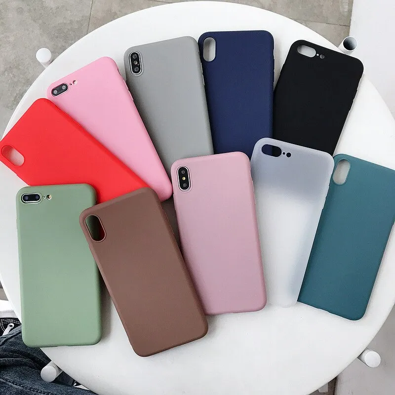 For iPhone 5 5S SE Case Candy Color Soft Silicone Phone Case For iphone X XS Max XR 6 S Cover For iphone 7 8 6s Plus Coque Funda