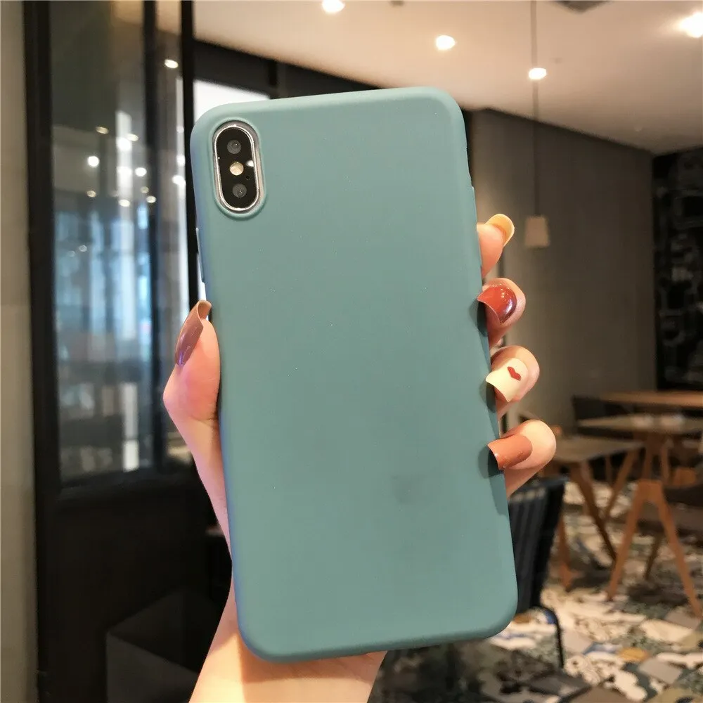 For iPhone 5 5S SE Case Candy Color Soft Silicone Phone Case For iphone X XS Max XR 6 S Cover For iphone 7 8 6s Plus Coque Funda