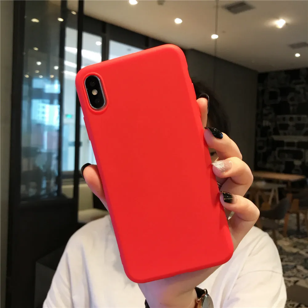 For iPhone 5 5S SE Case Candy Color Soft Silicone Phone Case For iphone X XS Max XR 6 S Cover For iphone 7 8 6s Plus Coque Funda