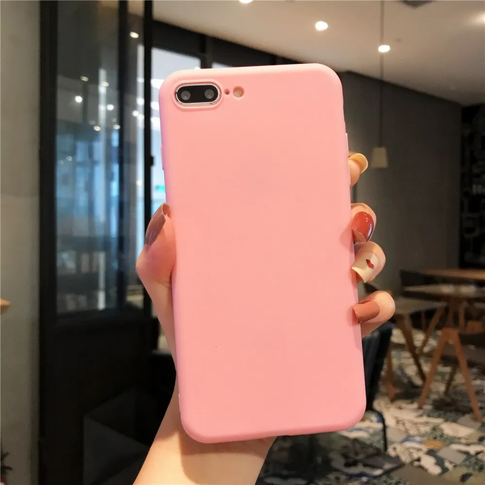 For iPhone 5 5S SE Case Candy Color Soft Silicone Phone Case For iphone X XS Max XR 6 S Cover For iphone 7 8 6s Plus Coque Funda