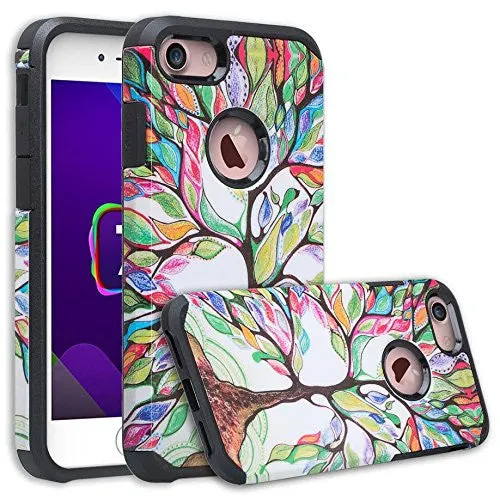 For iPhone 6S Case / 6 Case | Slim Hybrid Dual Layer Armor[Shock/Impact Resistant] Case for Apple Iphone 6S/6 - Colorful Tree