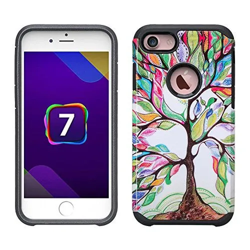 For iPhone 6S Case / 6 Case | Slim Hybrid Dual Layer Armor[Shock/Impact Resistant] Case for Apple Iphone 6S/6 - Colorful Tree