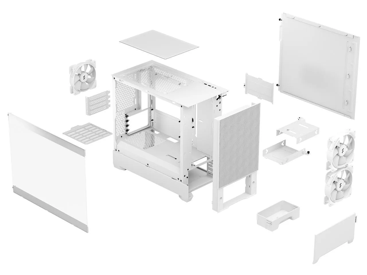 Fractal Design Pop Mini Air RGB White TG Clear Tint mATX Case FD-C-POR1M-01