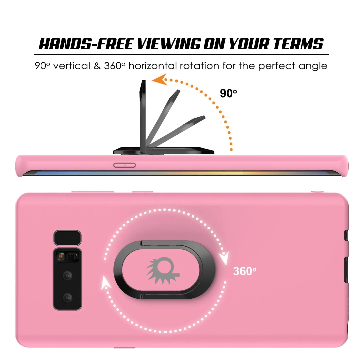 Galaxy Note 8 Punkcase Magnetix Screen Protector Slim Case [Pink]