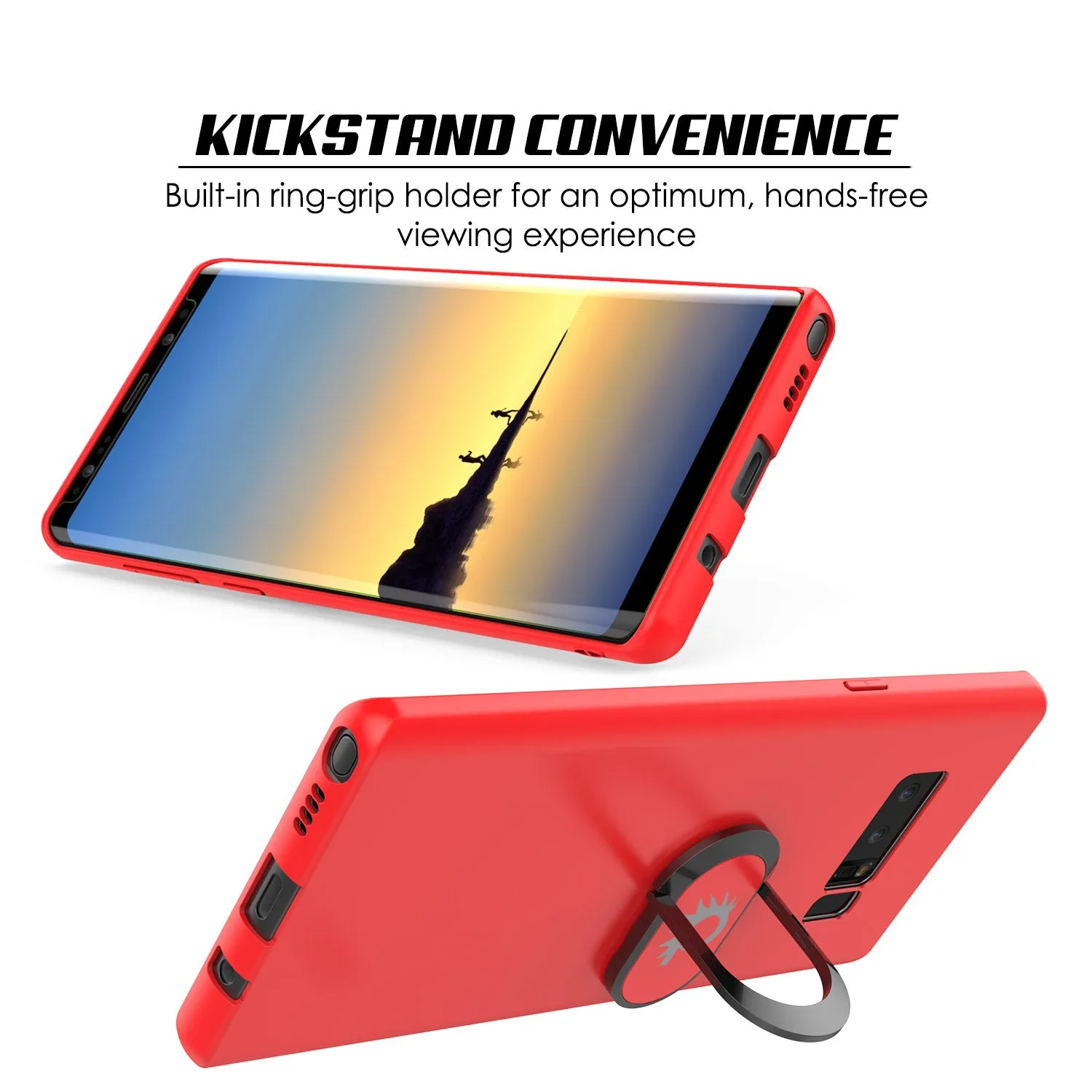 Galaxy Note 8 Punkcase Magnetix Screen Protector Slim Case [Red]