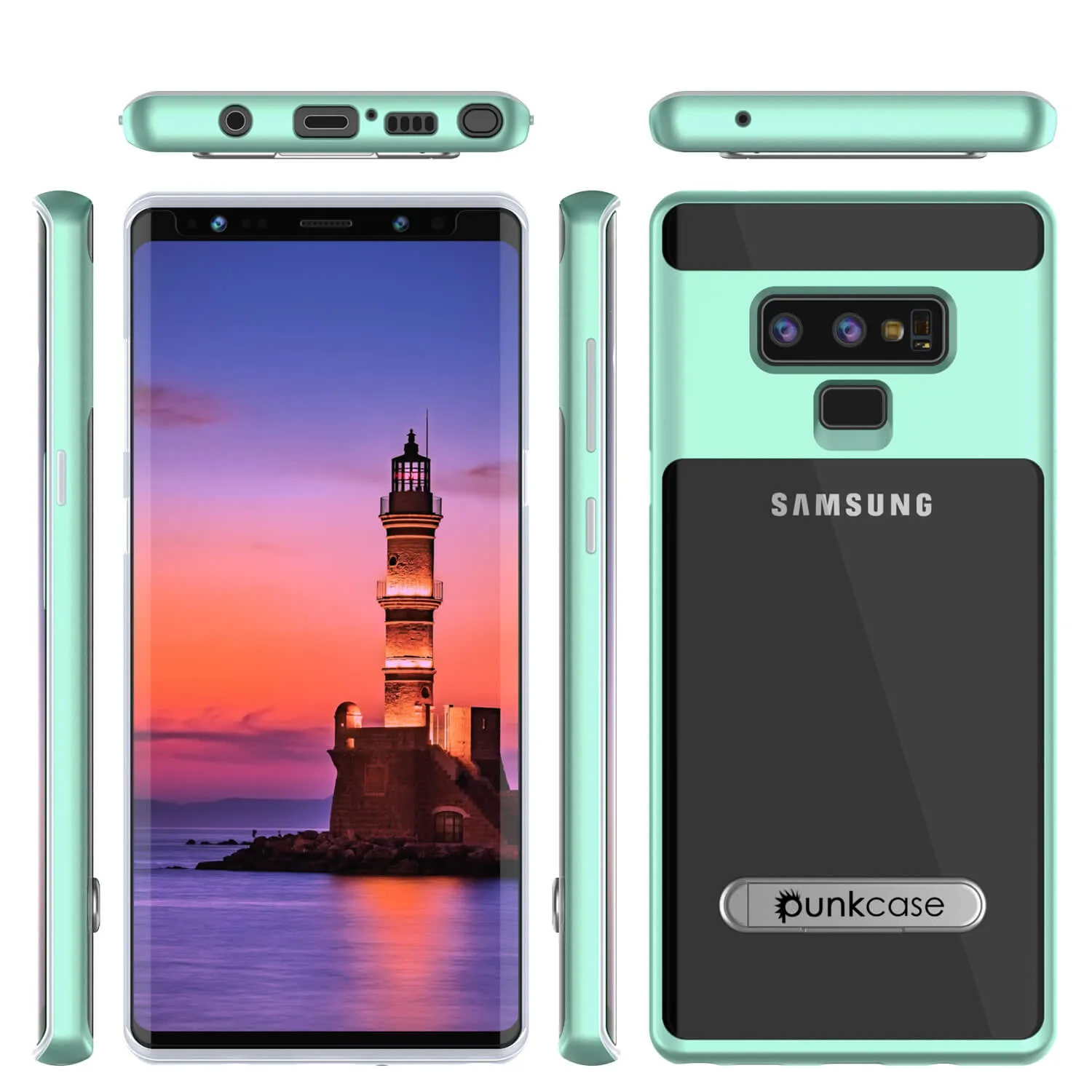 Galaxy Note 9 Lucid 3.0 PunkCase Armor Cover w/Integrated Kickstand and Screen Protector [Teal]