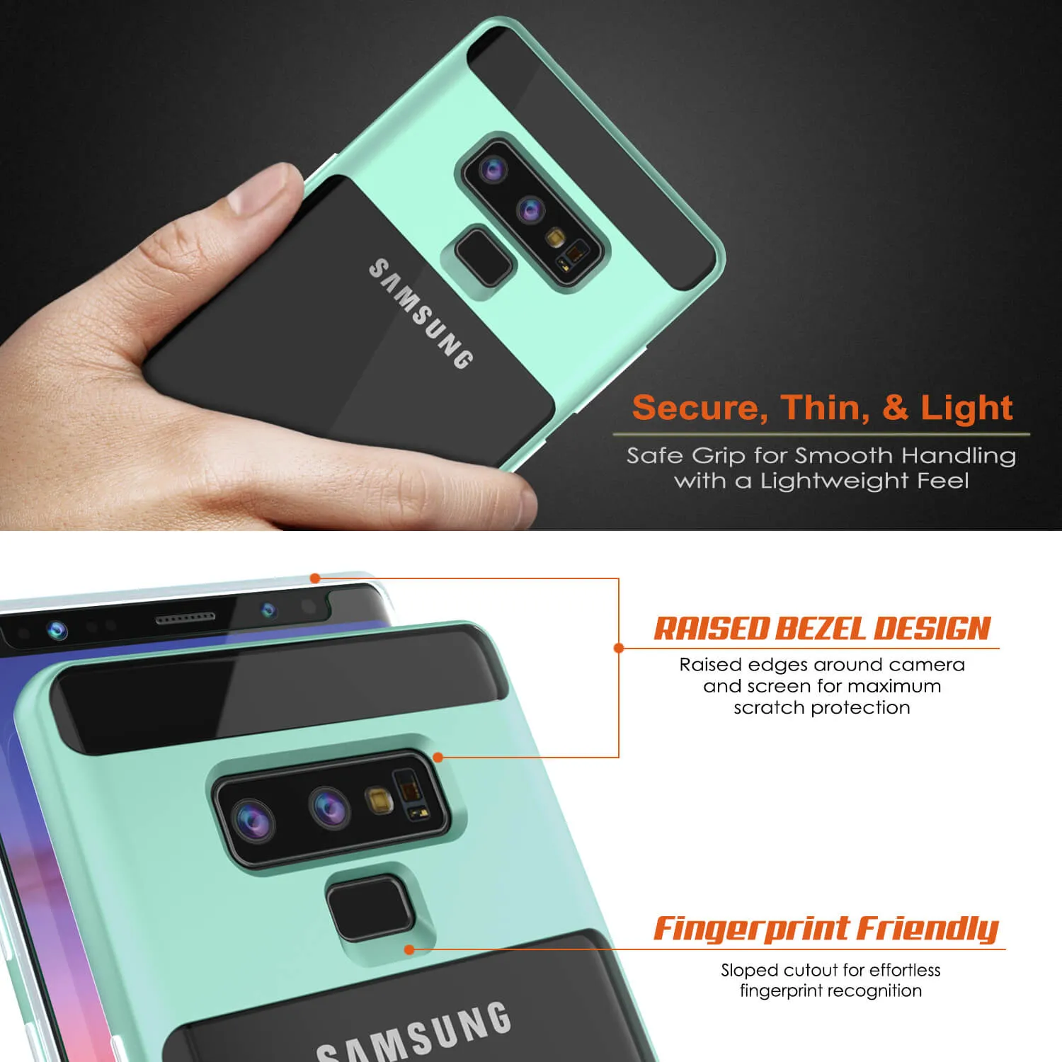 Galaxy Note 9 Lucid 3.0 PunkCase Armor Cover w/Integrated Kickstand and Screen Protector [Teal]