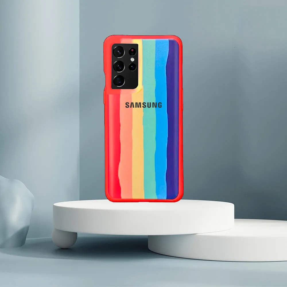 Galaxy S21 Ultra Rainbow Liquid Silicone Logo Case