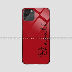 Glossy Protective Case With Red Color Name