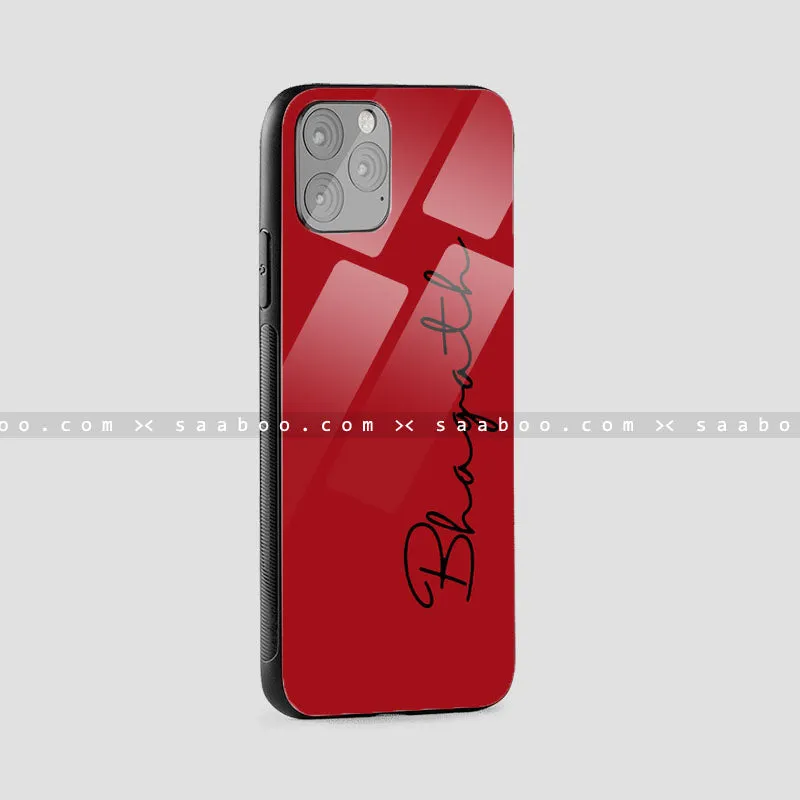 Glossy Protective Case With Red Color Name