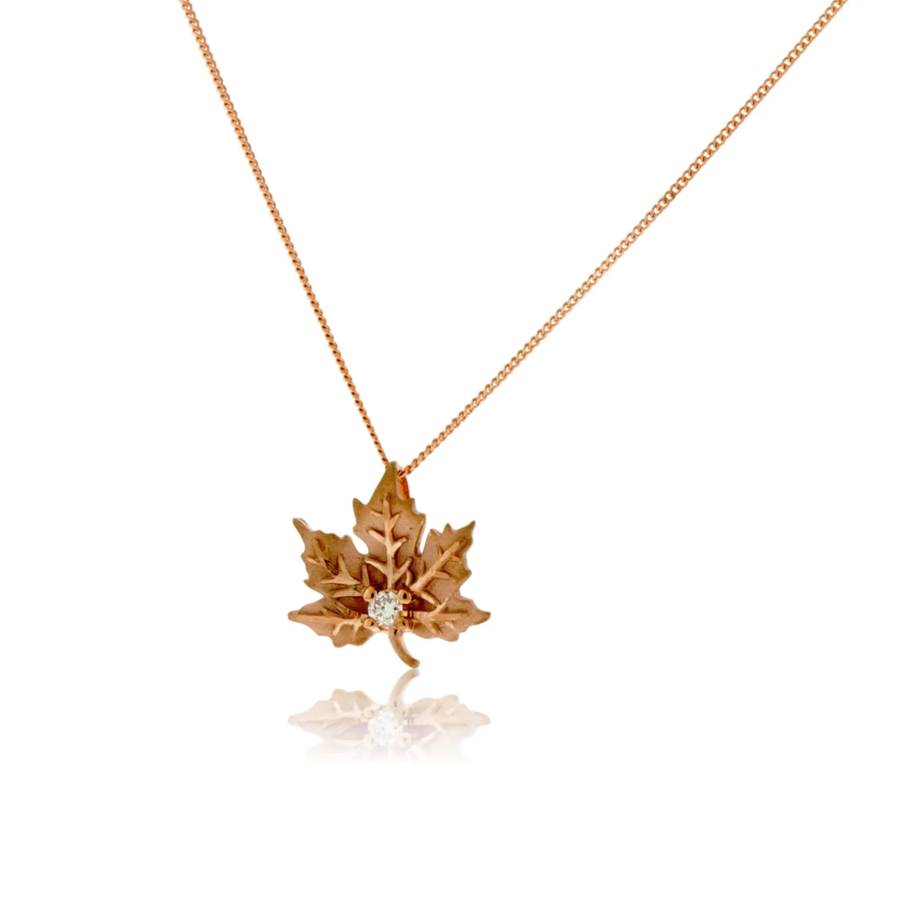 Gold & Diamond Maple Leaf Pendant