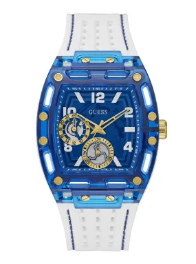 Gold Phoenix Blue Rectangle Silicone Watch