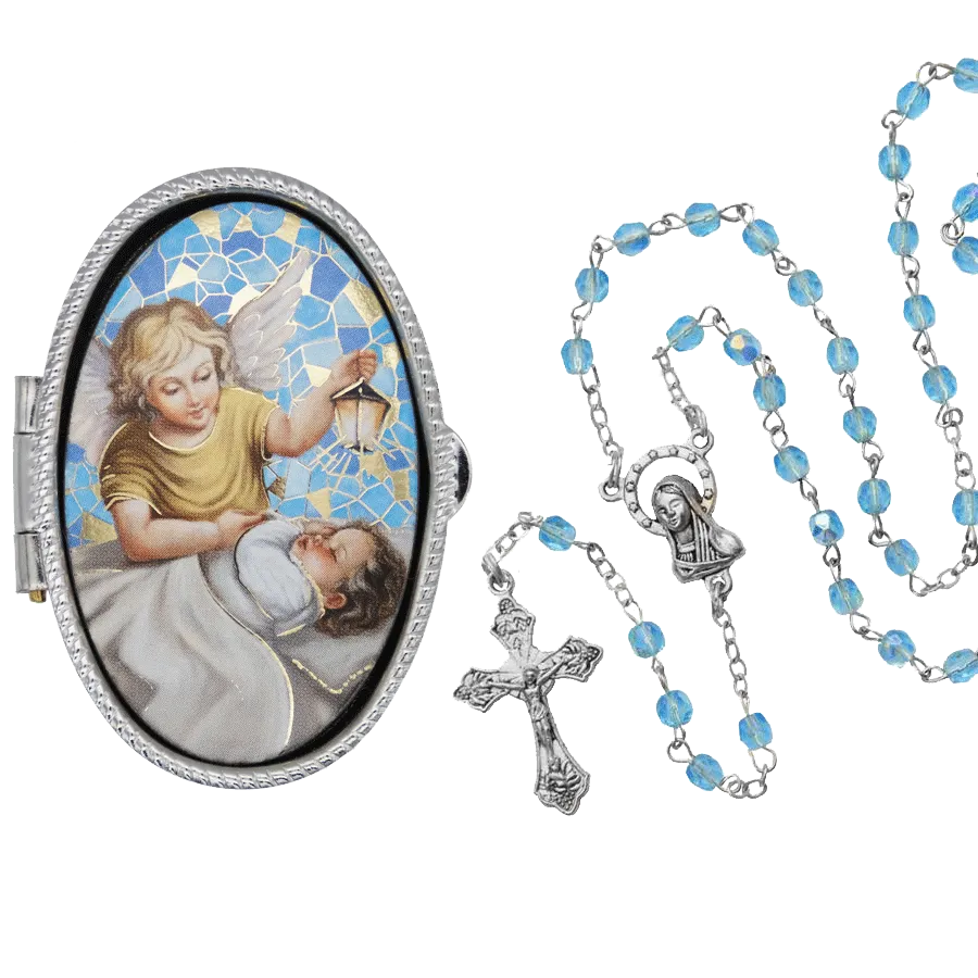 GUARDIAN ANGEL - ROSARY BOX - METAL