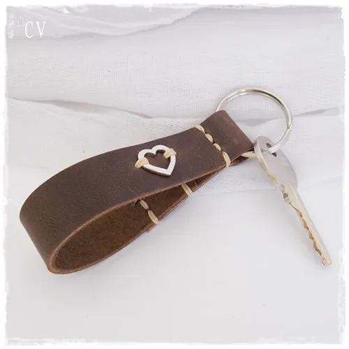 Hammered Heart Keychain ~