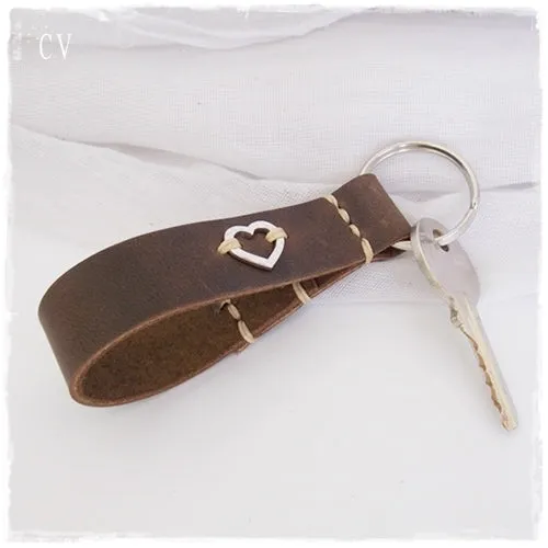 Hammered Heart Keychain ~