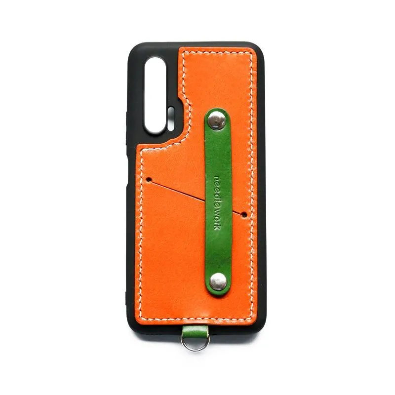 Handmade Green Leather Huawei Nova 6 Case with Card Holder CONTRAST COLOR Huawei Nova 6 Leather Case