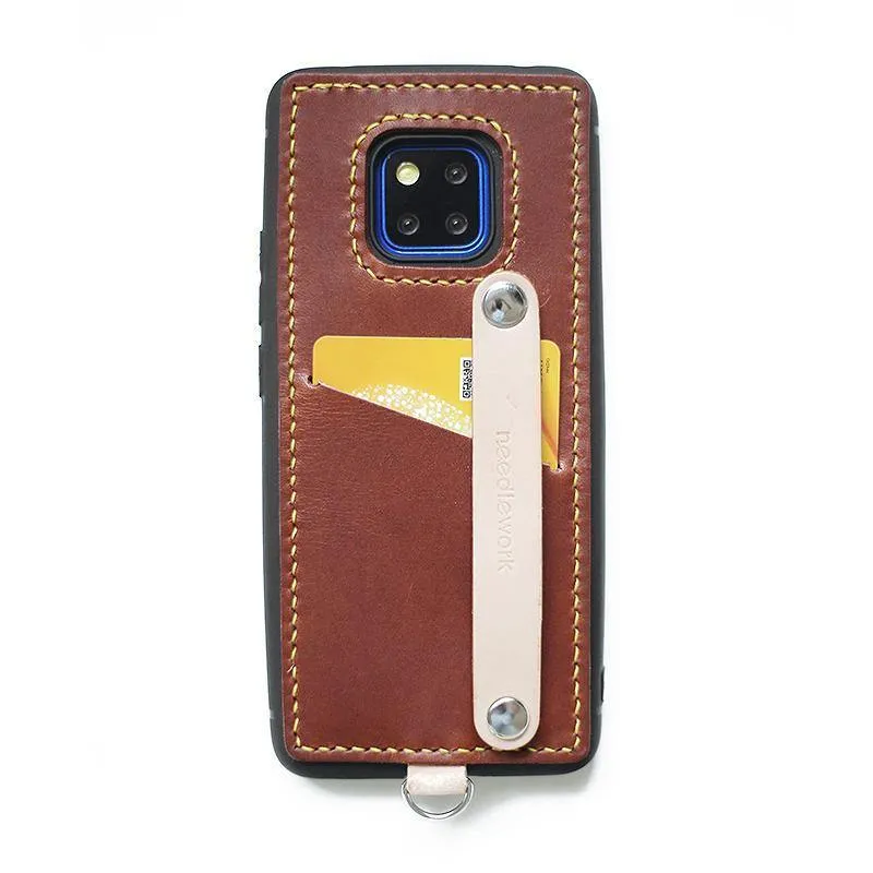 Handmade Orange Leather Huawei Mate 20 Pro Case with Card Holder CONTRAST COLOR Huawei Mate 20 Pro Leather Case