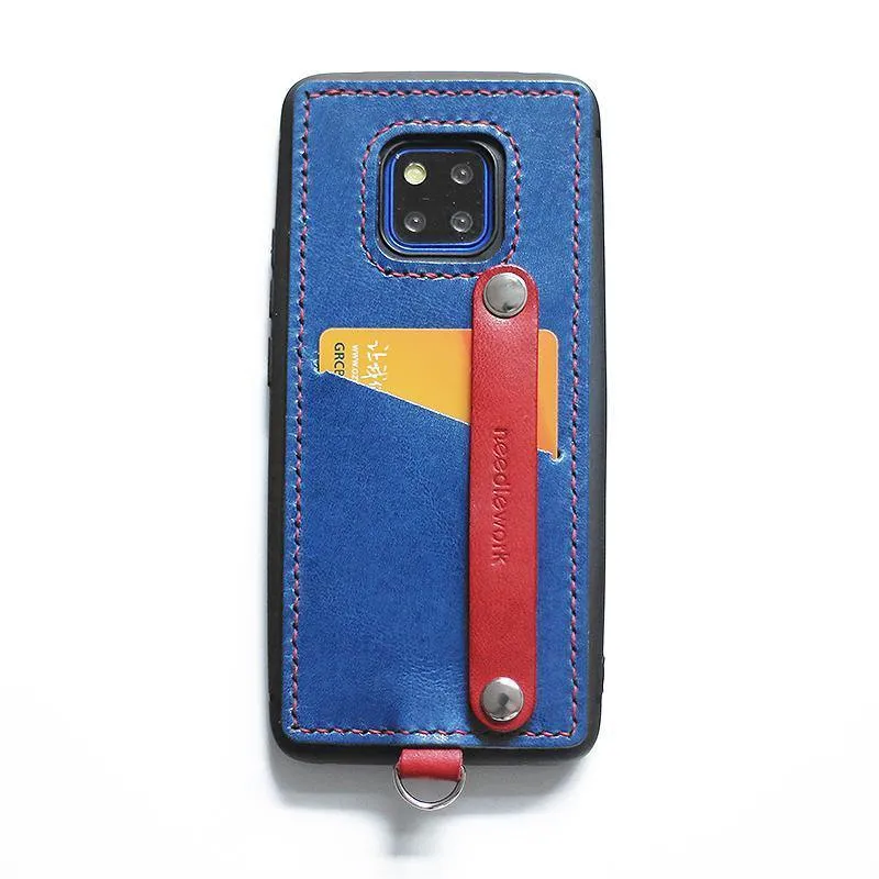 Handmade Orange Leather Huawei Mate 20 Pro Case with Card Holder CONTRAST COLOR Huawei Mate 20 Pro Leather Case