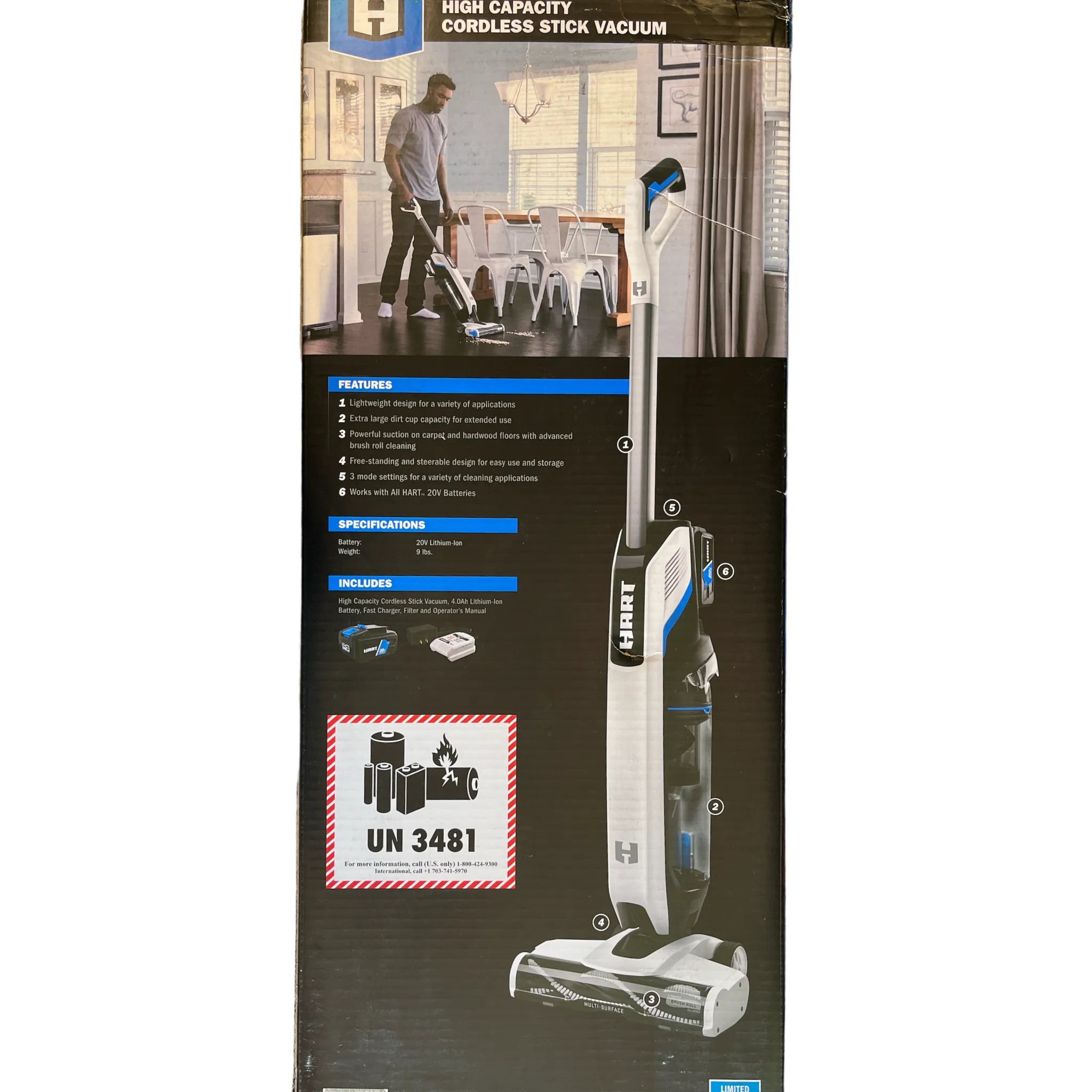 HART 20-Volt High Capacity Cordless Multi-Surface Stick Vacuum Kit