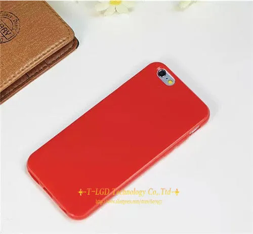 Hot ! Solid Candy Color TPU Soft Rubber Skin Cover Phone Case for Apple iphone 6 4.7'' inch Phone Accessories 12 Colors