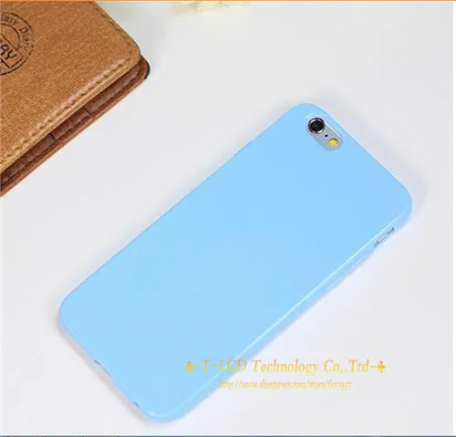 Hot ! Solid Candy Color TPU Soft Rubber Skin Cover Phone Case for Apple iphone 6 4.7'' inch Phone Accessories 12 Colors