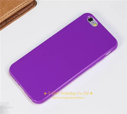 Hot ! Solid Candy Color TPU Soft Rubber Skin Cover Phone Case for Apple iphone 6 4.7'' inch Phone Accessories 12 Colors