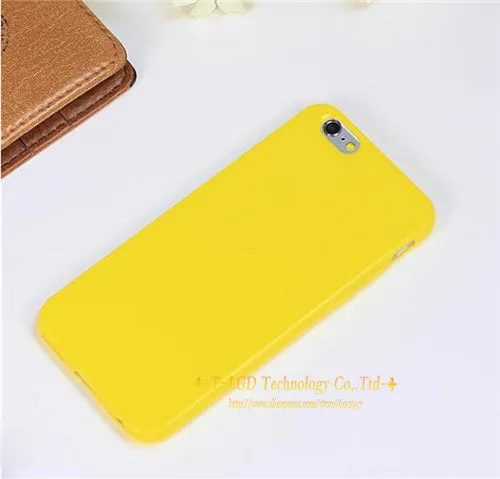 Hot ! Solid Candy Color TPU Soft Rubber Skin Cover Phone Case for Apple iphone 6 4.7'' inch Phone Accessories 12 Colors