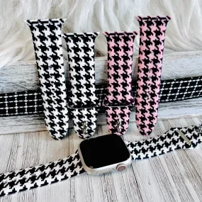 Houndstooth Print Silicone Band For Apple Watch Two Colors Available