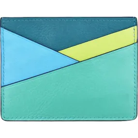 ili New York Asymmetic Card Case Serenity Multi Leather