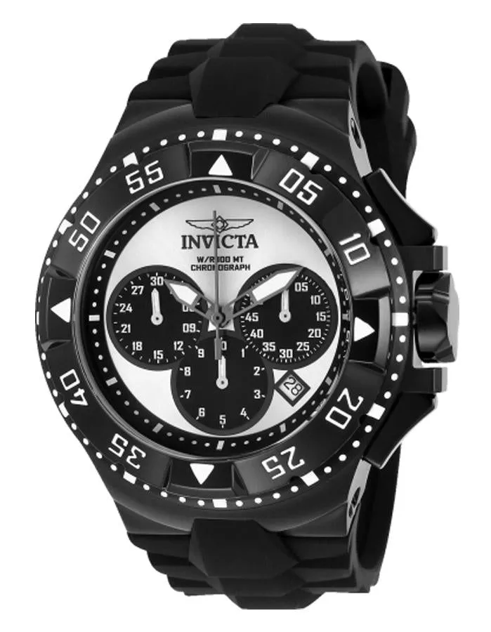 INVICTA Excursion Mens Watch - Black Metal - Chronograph - Silicone - Date -100M