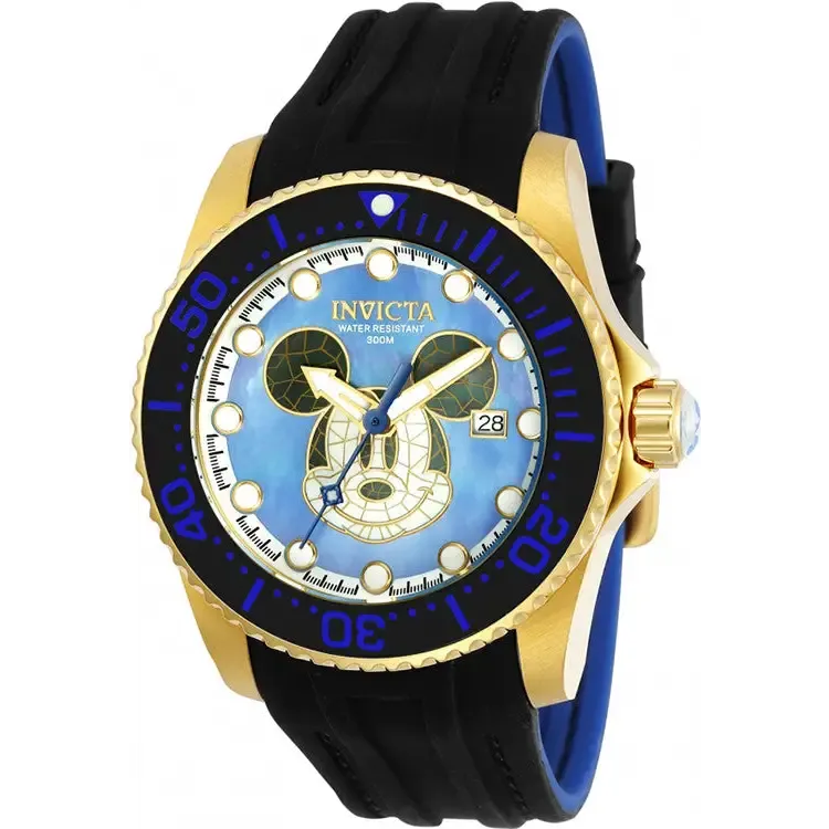 Invicta Men's Disney Automatic 300m Stainless Steel Black Silicone Watch 22751