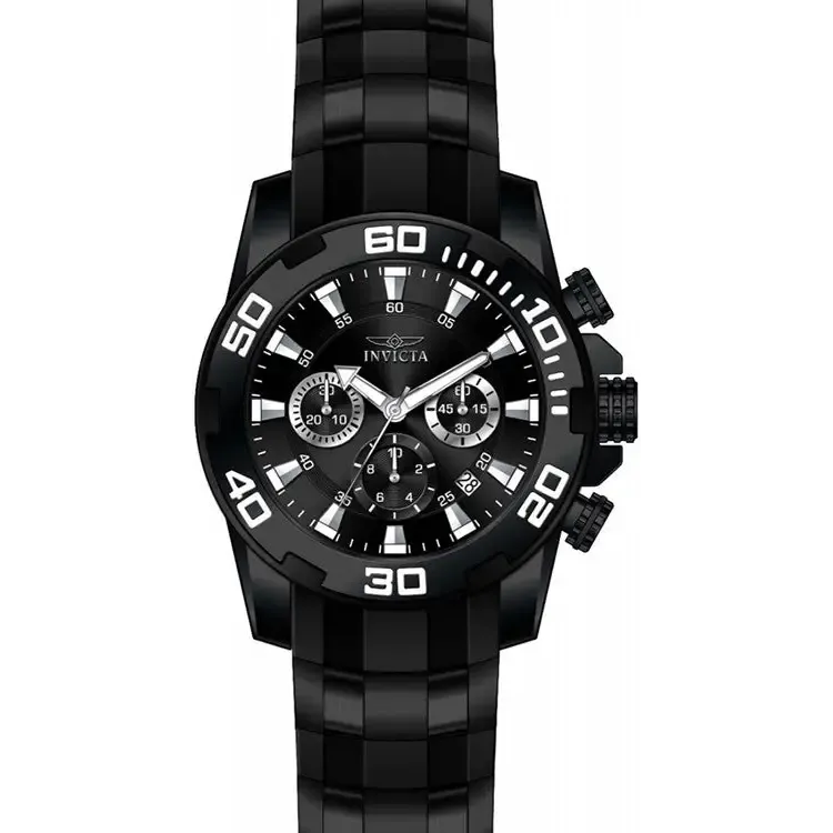 Invicta Men's Pro Diver Chrono 100m Black Stainless Steel/Silicone Watch 22338