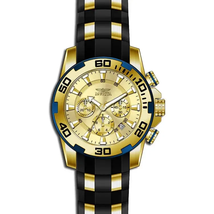 Invicta Men's Pro Diver Quartz Chronograph Gold Dial Watch 22345