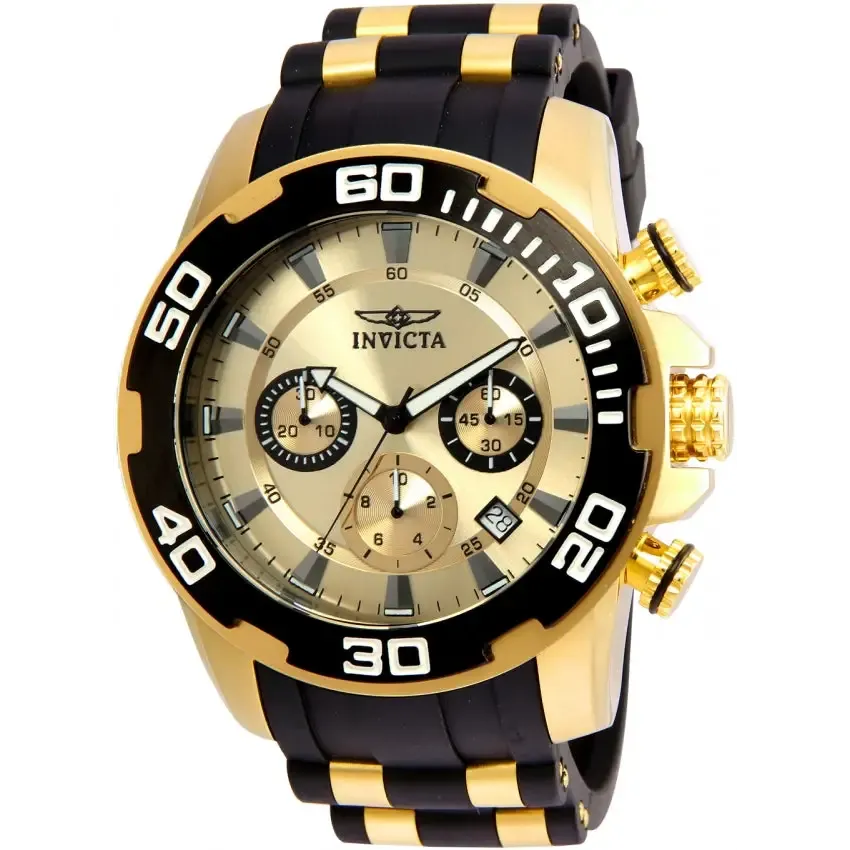 Invicta Men's Pro Diver Quartz Chronograph Gold Dial Watch 22346