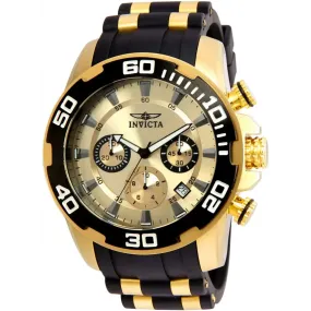 Invicta Men's Pro Diver Quartz Chronograph Gold Dial Watch 22346