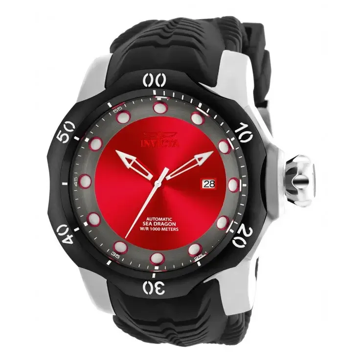 Invicta Men's Venom Automatic 1000m Stainless Steel Black Silicone Watch 19309