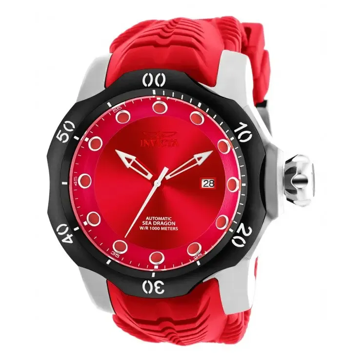 Invicta Men's Venom Automatic 1000m Stainless Steel Red Silicone Watch 19302