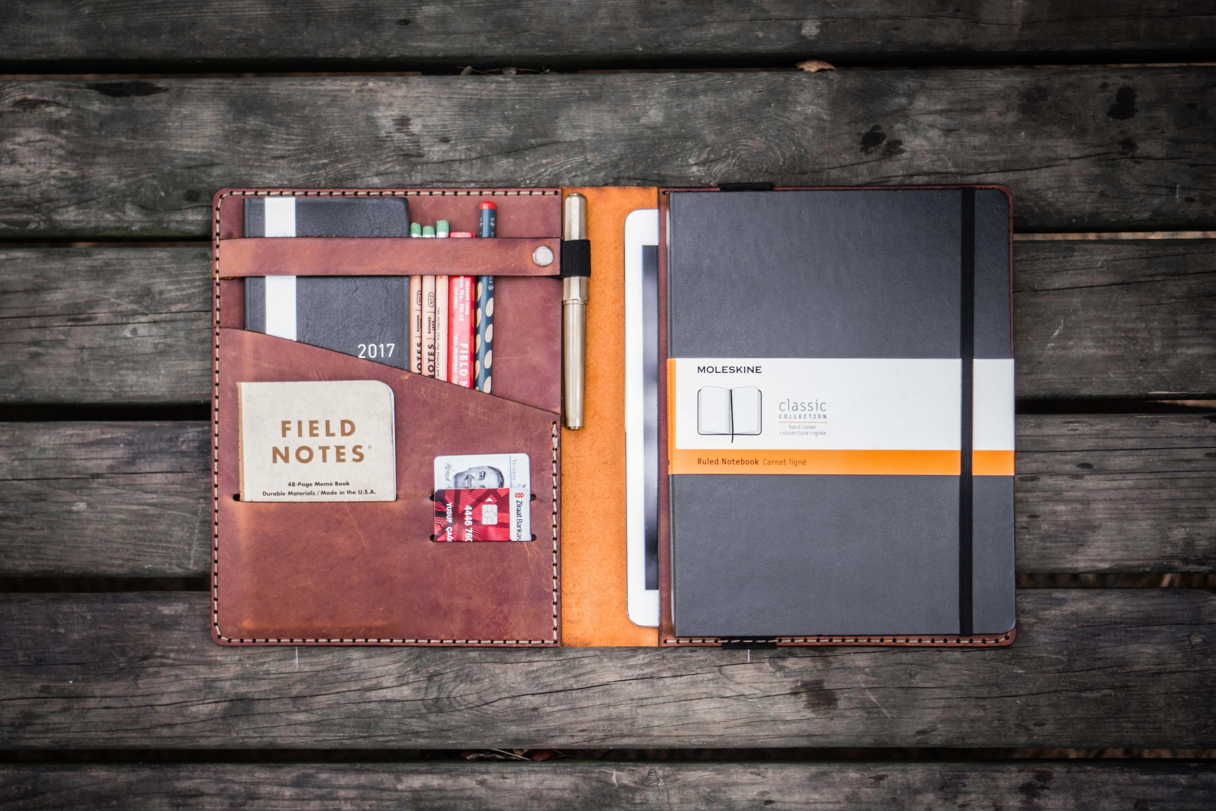 iPad Air/Pro & Extra Large Moleskine Cover - Crazy Horse Tan