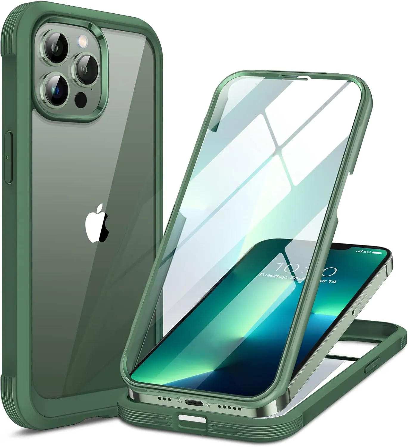 iPhone 16 Pro Case Full-Body Phone Built-in Glass Screen Protector Military