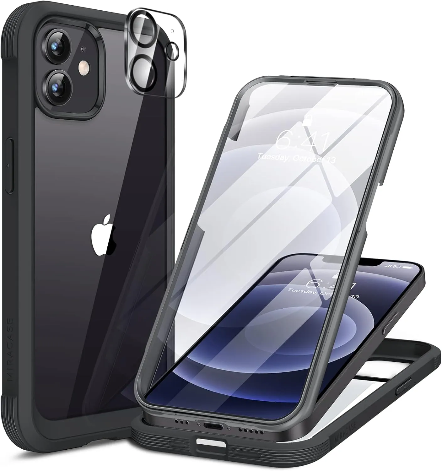 iPhone 16 Pro Case Full-Body Phone Built-in Glass Screen Protector Military