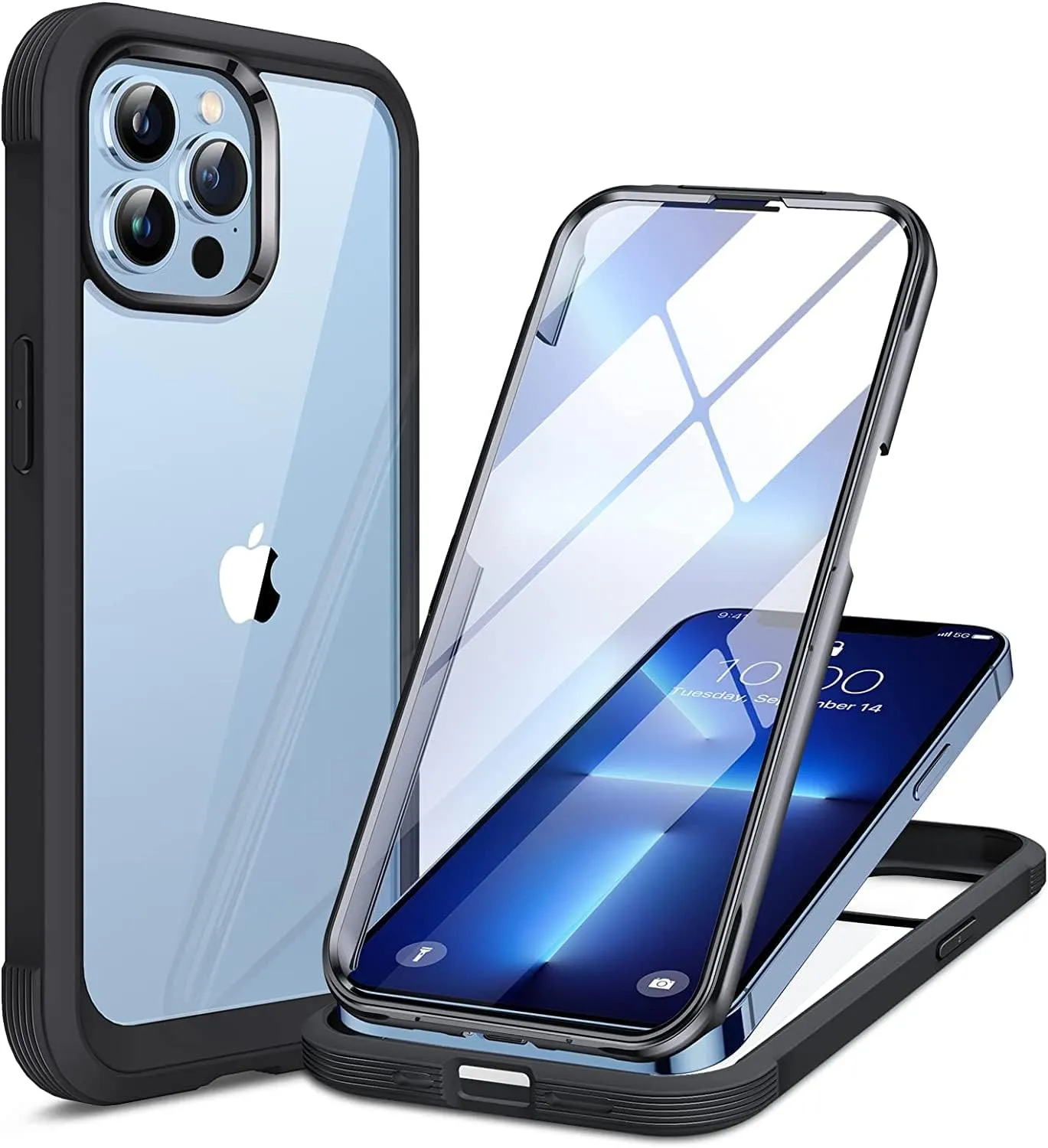 iPhone 16 Pro Case Full-Body Phone Built-in Glass Screen Protector Military