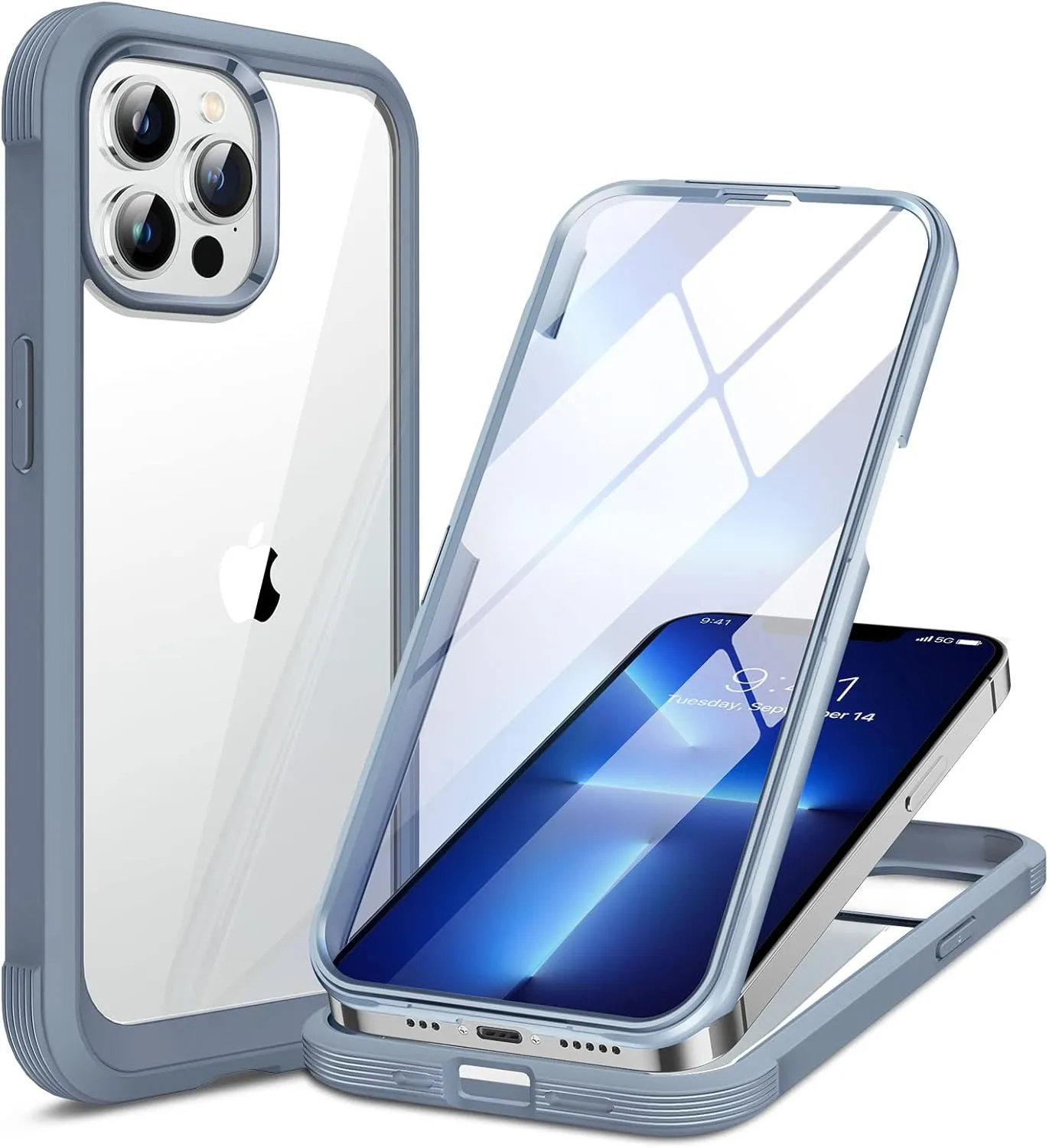 iPhone 16 Pro Case Full-Body Phone Built-in Glass Screen Protector Military