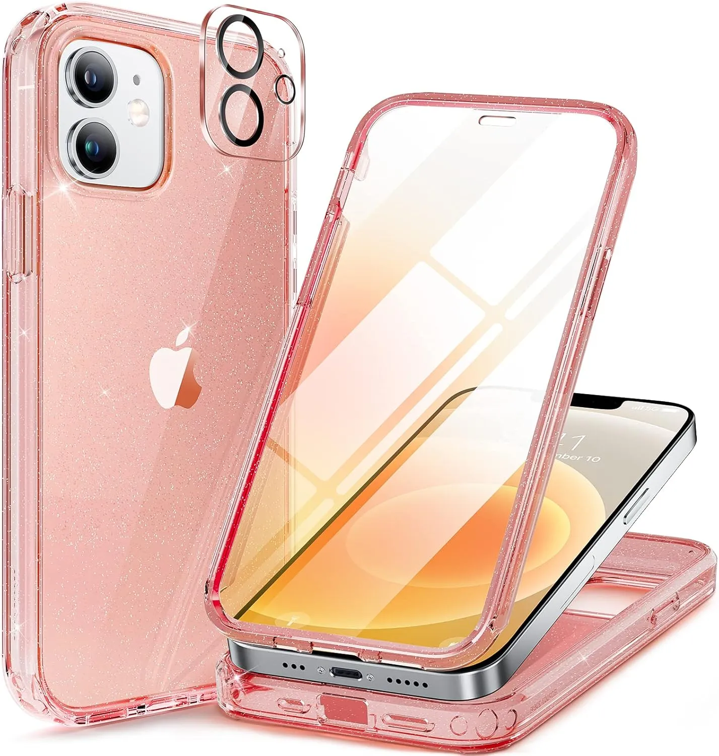 iPhone 16 Pro Case Full-Body Phone Built-in Glass Screen Protector Military