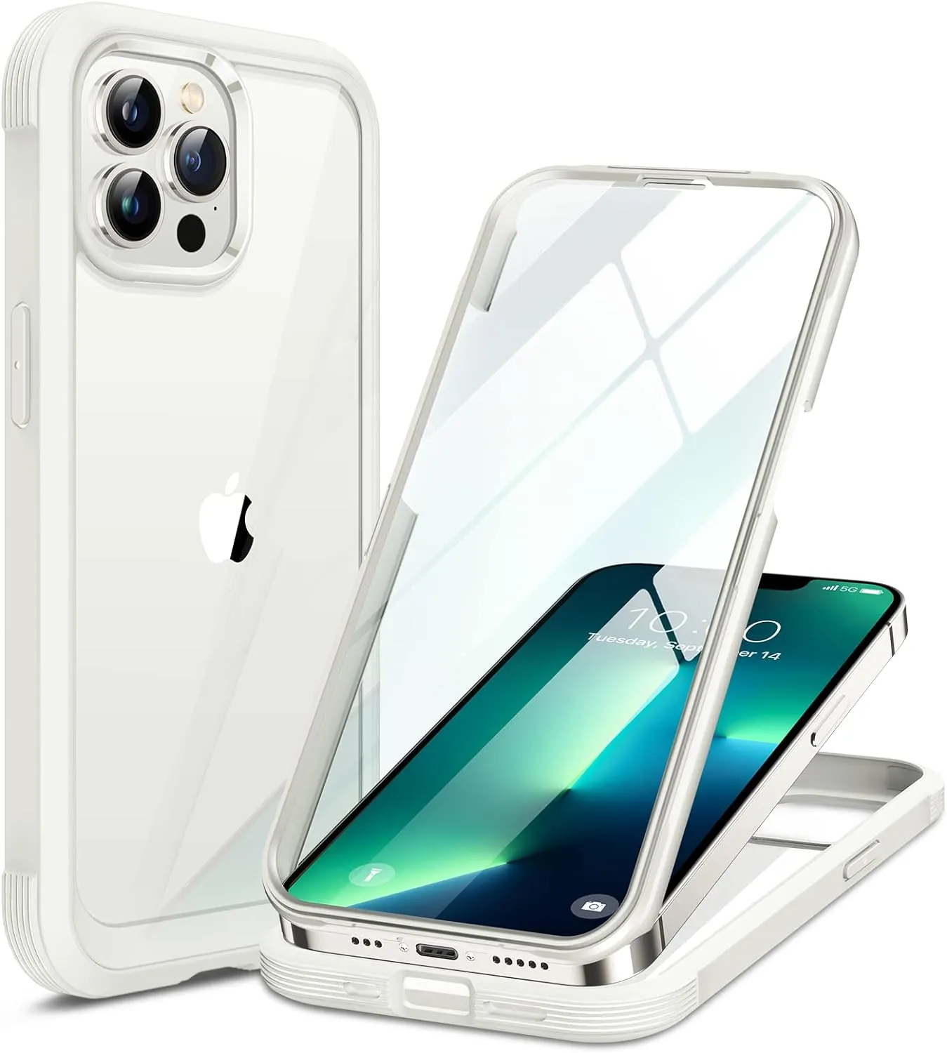 iPhone 16 Pro Case Full-Body Phone Built-in Glass Screen Protector Military