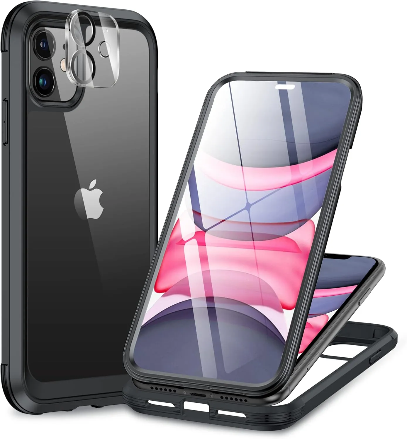 iPhone 16 Pro Case Full-Body Phone Built-in Glass Screen Protector Military