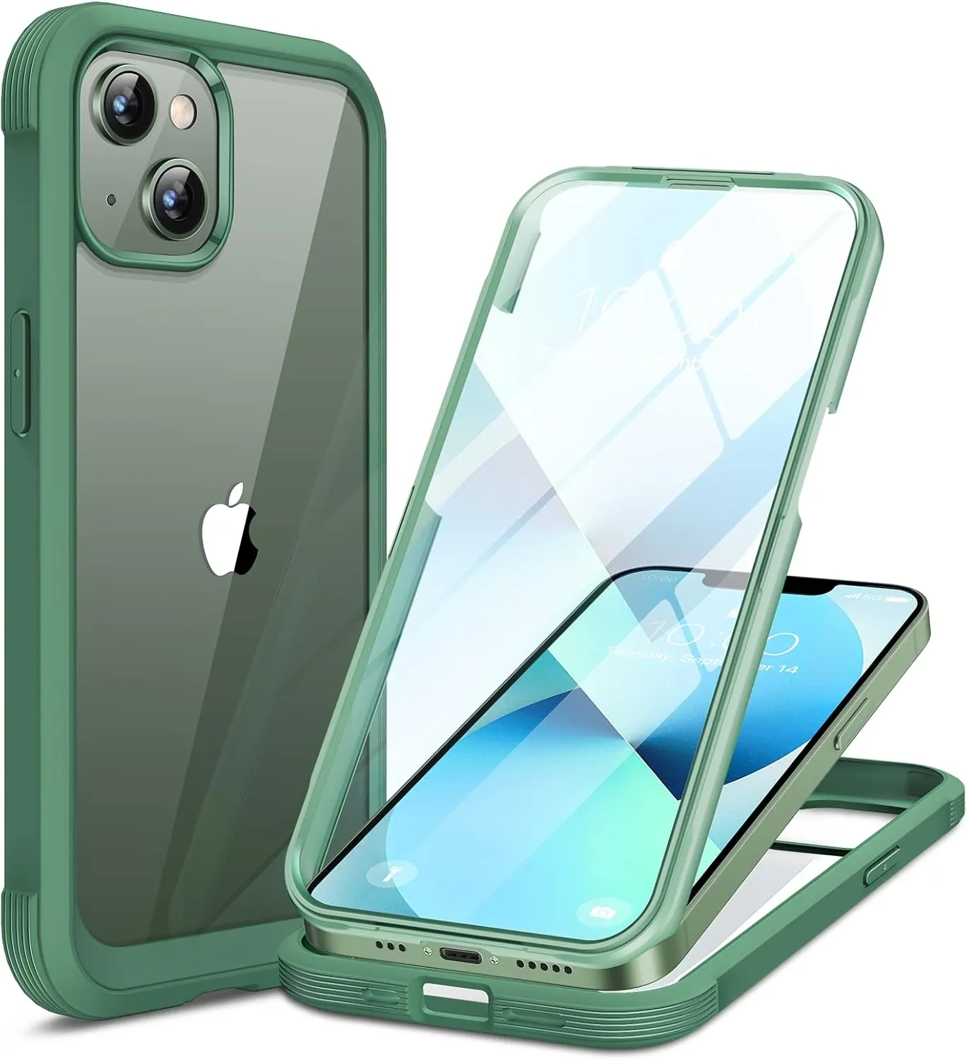 iPhone 16 Pro Case Full-Body Phone Built-in Glass Screen Protector Military