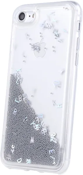 iPhone 6 / 6S Liquid Letters Glitter Cover - Silver