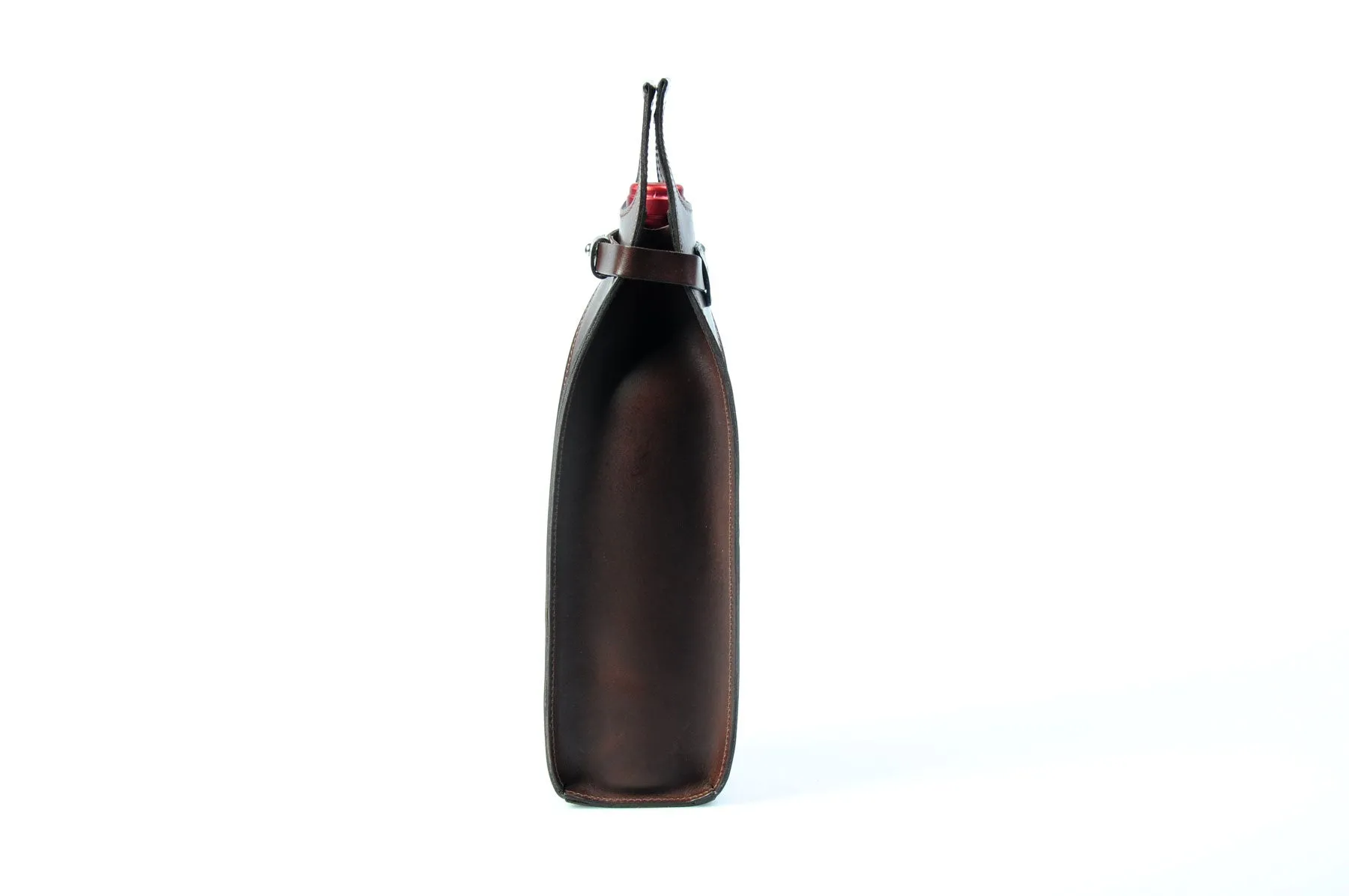 Italian Leather Wine Carrier - Vachetta Leathers - Walnut