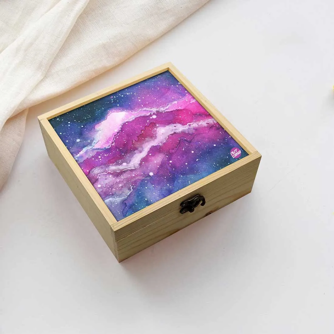 Jewellery Box Makepup Organizer -  Space Purple Watercolor